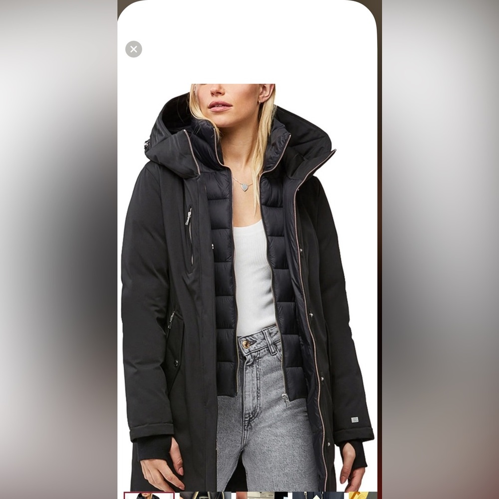 NWT SOIA & KYO down parka Large dark olive green
